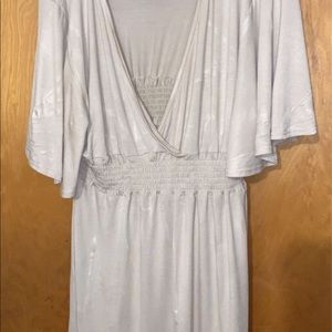 Plus Size Sheering Ruffle Kimono Sleeve Dress